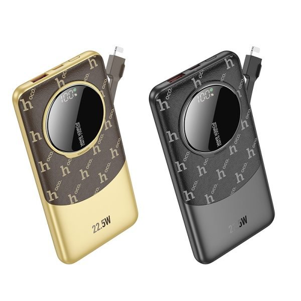 For Hoco Q29 10000mAh Nobility 22.5W+PD20W fully Compatible Power Bank with iP Cable - Black
