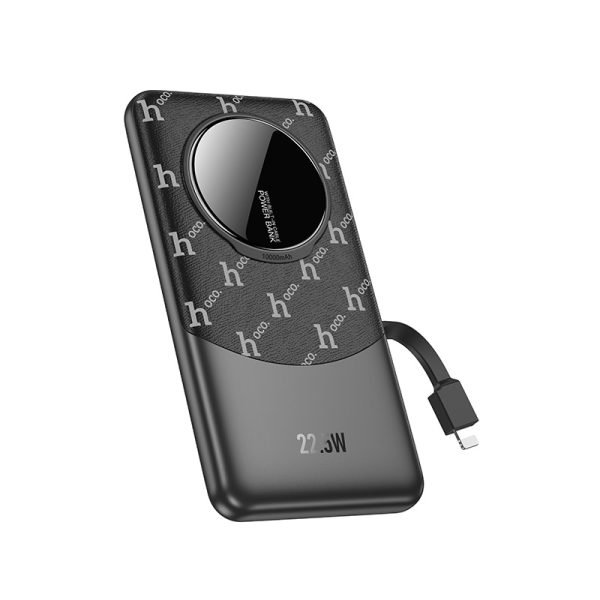 For Hoco Q29 10000mAh Nobility 22.5W+PD20W fully Compatible Power Bank with iP Cable - Black