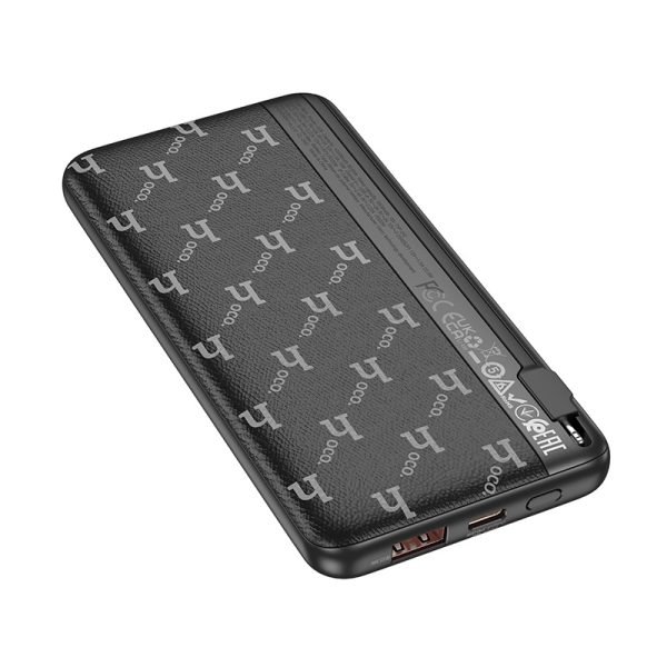 For Hoco Q29 10000mAh Nobility 22.5W+PD20W fully Compatible Power Bank with iP Cable - Black