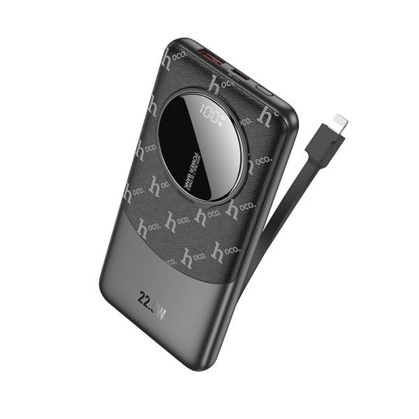 For Hoco Q29 10000mAh Nobility 22.5W+PD20W fully Compatible Power Bank with iP Cable - Black