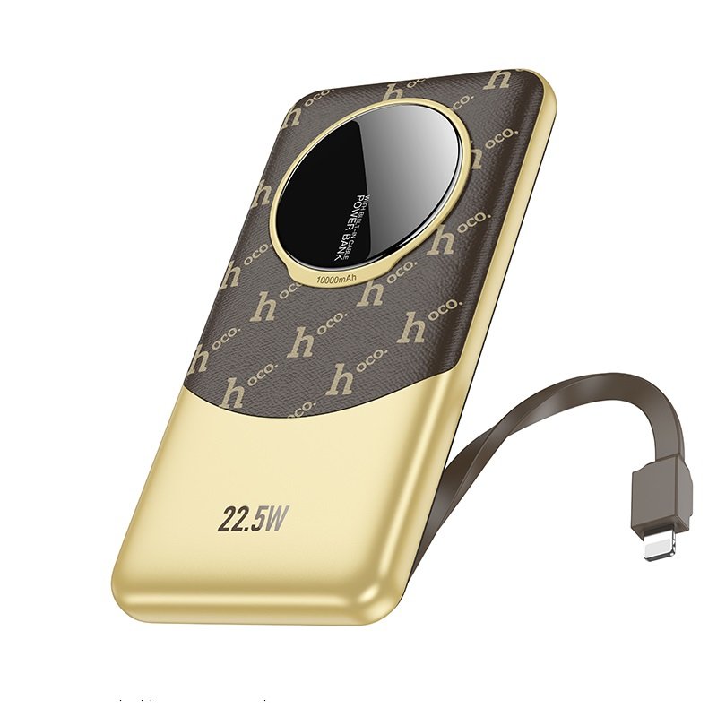 For Hoco Q29 10000mAh Nobility 22.5W+PD20W fully Compatible Power Bank with iP Cable - Black