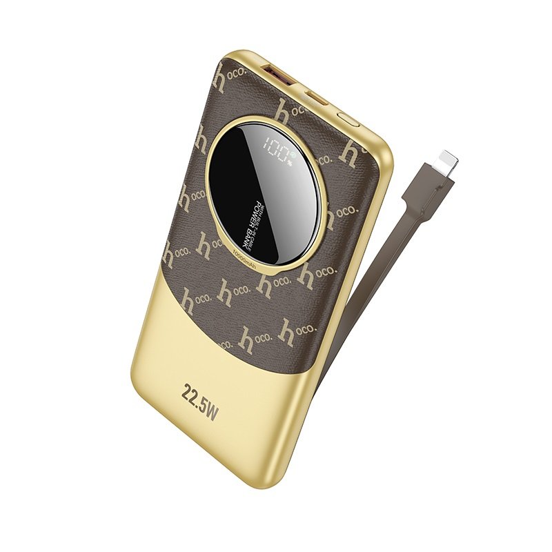 For Hoco Q29 10000mAh Nobility 22.5W+PD20W fully Compatible Power Bank with iP Cable - Black