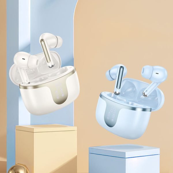 HOCO EQ7 Wireless Headphones with Charging Case Mini Wireless TWS Earbuds - Milky White