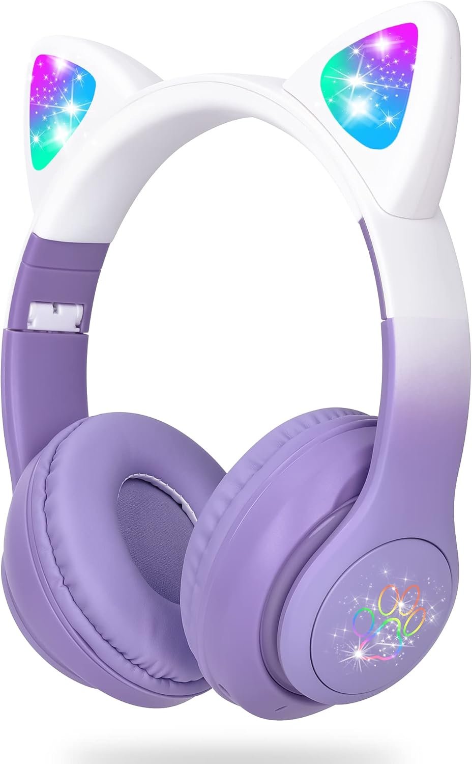 HOCO. Wireless W42 Cat ears BT headphones Supports AUX Mode and TF Card - Purple