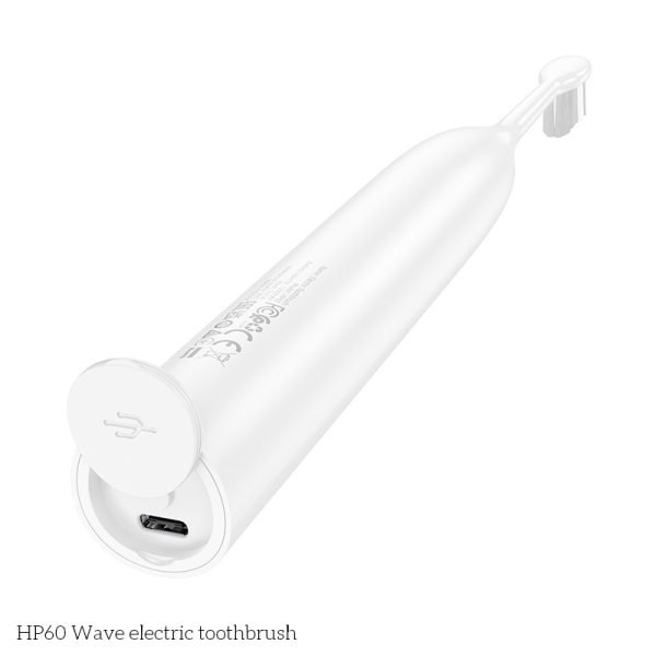 HP60 Wave Electric Toothbrush, with 3 Replacement Brush Heads for Adults and Kids,Portable Rechargeable Toothbrush - Black