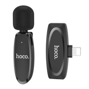 For Hoco L15 iPhone Lightning Crystal Lavalier Wireless Digital Microphone - Black