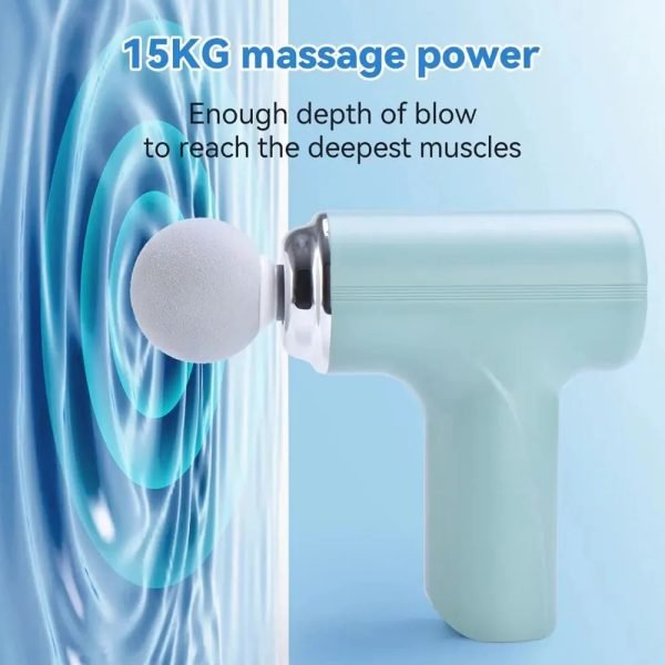 Massage Gun 4 Heads LCD Percussion Massager Vibration Muscle Relaxing Therapy Tissue (White)