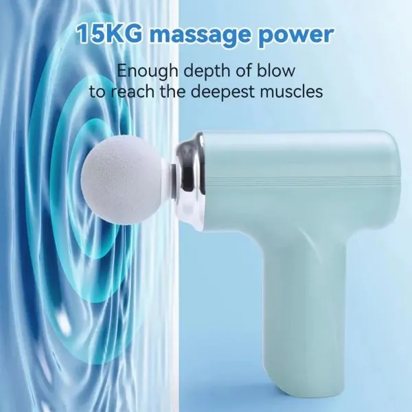 Massage Gun 4 Heads LCD Percussion Massager Vibration Muscle Relaxing Therapy Tissue (White)