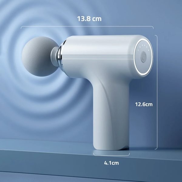 Massage Gun 4 Heads LCD Percussion Massager Vibration Muscle Relaxing Therapy Tissue (White)