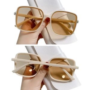 New Square Sunglasses Gradient Color 2025 Sunglasses for Women Trend Anti-UV Retro Sunglasses - White
