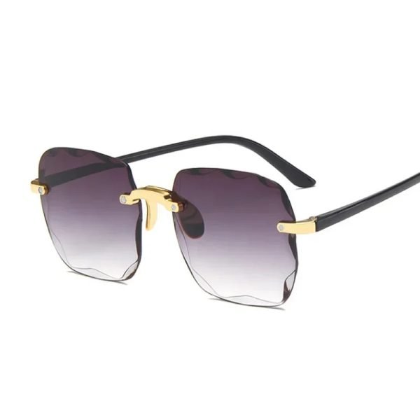 Square Sunglasses Woman Brand Designer Fashion Rimless Gradient Sun Glasses - Blue