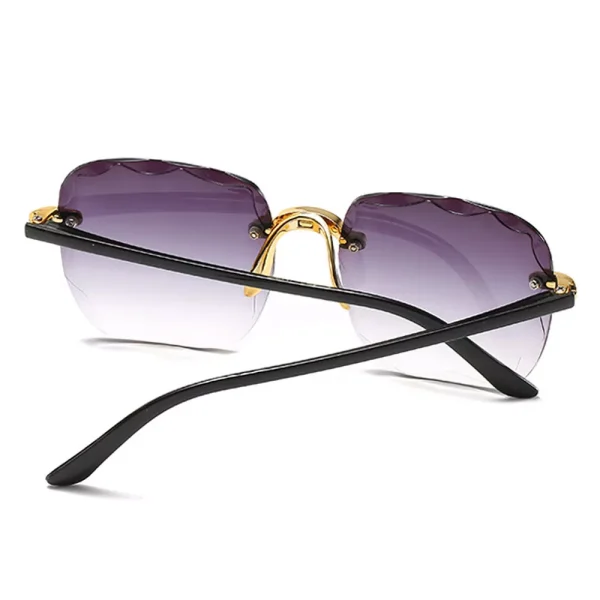 Square Sunglasses Woman Brand Designer Fashion Rimless Gradient Sun Glasses - Blue