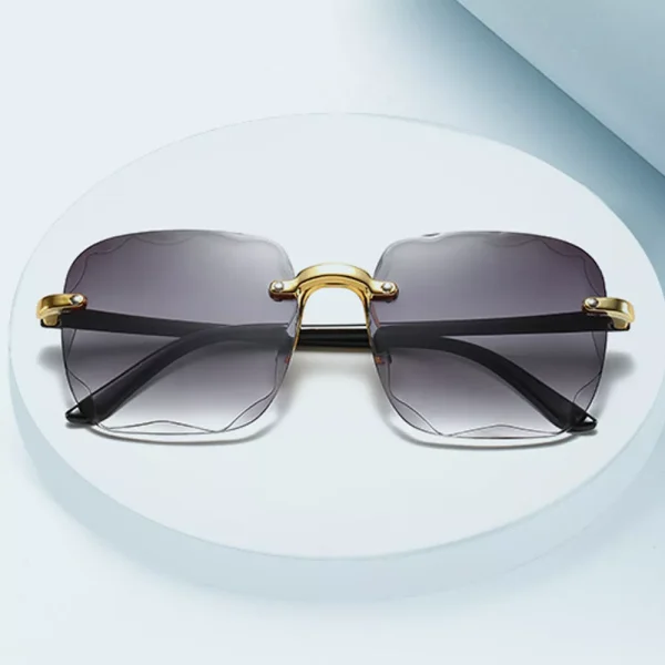 Square Sunglasses Woman Brand Designer Fashion Rimless Gradient Sun Glasses - Brown