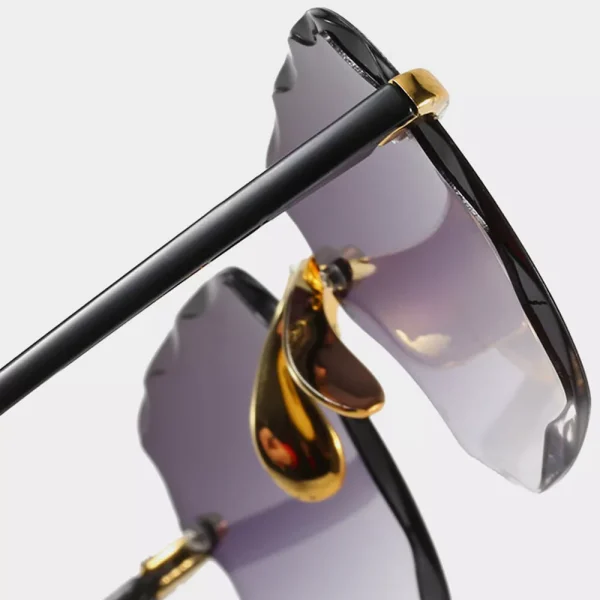 Square Sunglasses Woman Brand Designer Fashion Rimless Gradient Sun Glasses - Brown
