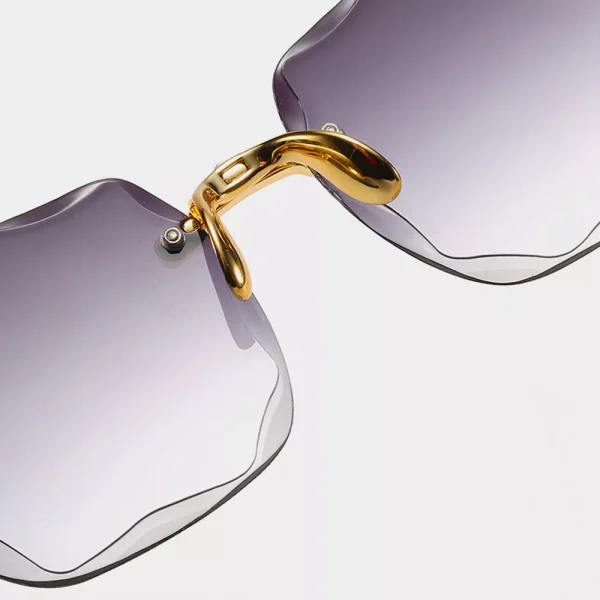 Square Sunglasses Woman Brand Designer Fashion Rimless Gradient Sun Glasses - Brown