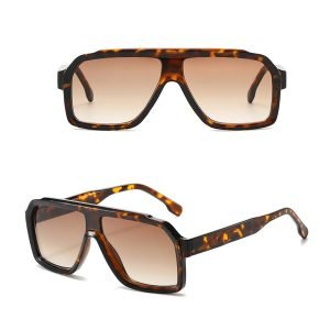 Sunglasses Men Women 2025 Luxury Brand Trendy Big Frame Vintage Shades Fashion Outdoor Driving Eyewear UV400 - Brown