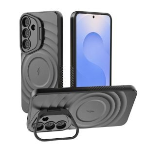 For Samsung Galaxy S25 5G MagSafe Magnetic Wireless Charging Silicone Soft Full Protective Case Cover (Black)