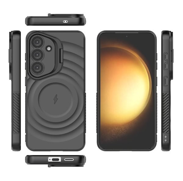 For Samsung Galaxy S25 5G MagSafe Magnetic Wireless Charging Silicone Soft Full Protective Case Cover (Black)