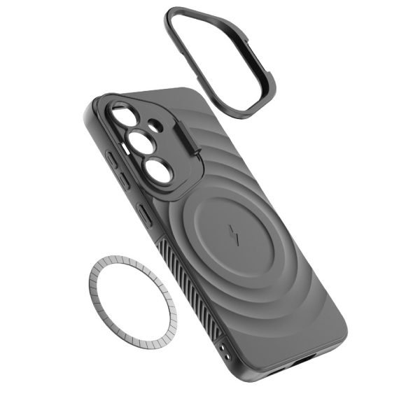For Samsung Galaxy S25 5G MagSafe Magnetic Wireless Charging Silicone Soft Full Protective Case Cover (Black)
