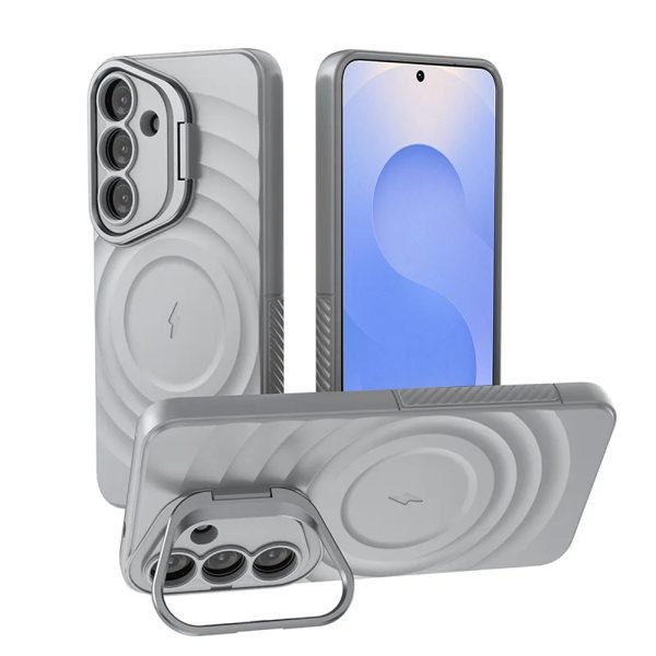 For Samsung Galaxy S25 5G MagSafe Magnetic Wireless Charging Silicone Soft Full Protective Case Cover (Grey)
