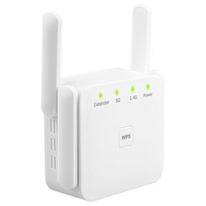 1200Mbps Speed Dual Band WiFi Repeater Range Extender, Boost Signal Strength, and Eliminate Dead Zones With Easy Setup and Ethernet Port