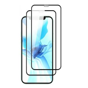 [2 Pack] Apple iPhone 16e Full Coverage Tempered Glass Screen Protector Film Guard (Black)