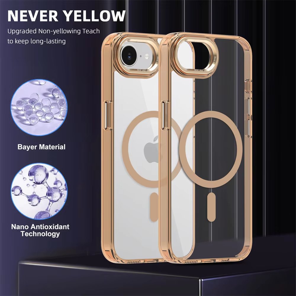 For Apple iPhone 16e MagSafe Magnetic Case with HaloLock Shockproof Military Grade Protection Back Clear Protective Cover (Black)