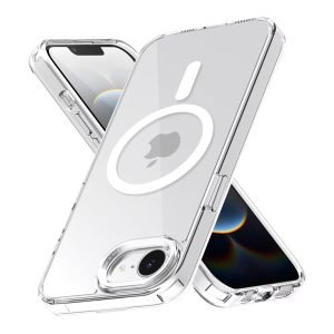 For Apple iPhone 16e MagSafe Magnetic Case with HaloLock Shockproof Military Grade Protection Back Clear Protective Cover (Silver)