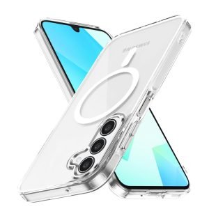 For Samsung Galaxy A56 MagSafe Magnetic Cover with HaloLock Shockproof Clear Protective Case (Silver)