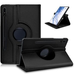 For Samsung Galaxy Tab S6 Lite 10.4″ SM-P610 P615 Leather Case 360 Degree Rotate Smart Stand Cover (Black)