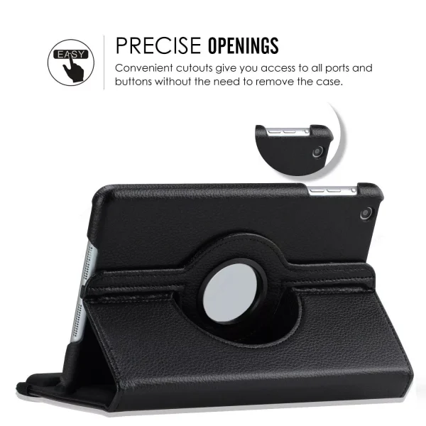 For Samsung Galaxy Tab S6 Lite 10.4″ SM-P610 P615 Leather Case 360 Degree Rotate Smart Stand Cover (Black)