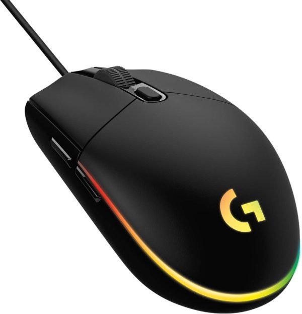 Logitech G102 2nd Gen Light Sync Gaming Mouse Wired 8000 DPI 6 Programmable Buttons RGB - Black
