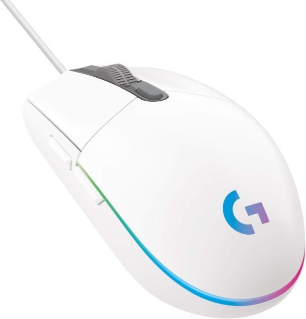 Logitech G102 2nd Gen Light Sync Gaming Mouse Wired 8000 DPI 6 Programmable Buttons RGB - White