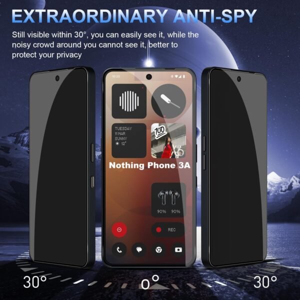 [2 Pack] Nothing Phone 3 SupRShield Anti Spy Privacy Tempered Glass LCD Screen Protector