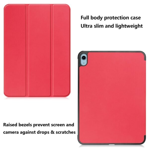 For Apple iPad 10th Gen 10.9 inch 2022 Folio Case Smart Leather Magnetic Shockproof Stand Cover (Red)