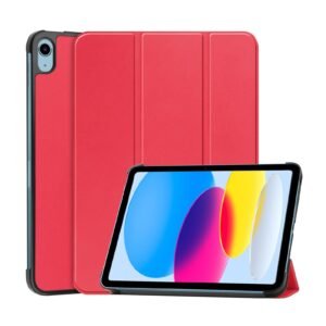 For Apple iPad 10th Gen 10.9 inch 2022 Folio Case Smart Leather Magnetic Shockproof Stand Cover (Red)