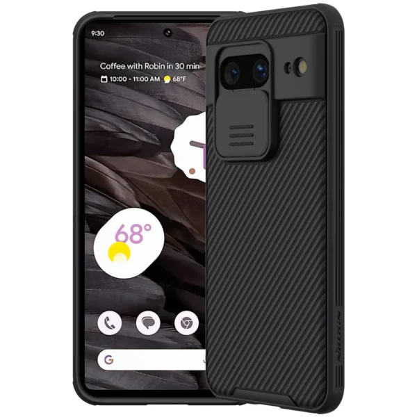 For Google Pixel 8 Nillkin Case Shockproof Heavy Duty Rugged Anti Knock TPU Camera Slide Protector Cover (Black)