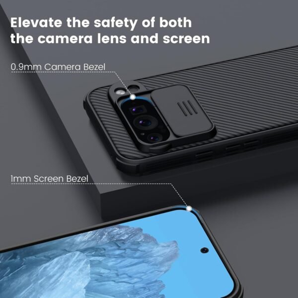 For Google Pixel 9 Pro XL Nillkin Case Shockproof Heavy Duty Rugged Anti Knock TPU Camera Slide Protector Cover (Black) - Image 4