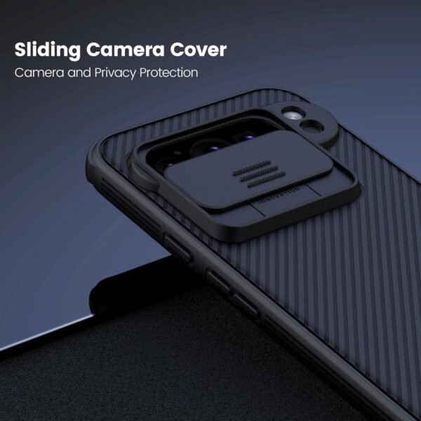 For Google Pixel 9 Pro XL Nillkin Case Shockproof Heavy Duty Rugged Anti Knock TPU Camera Slide Protector Cover (Black) - Image 5