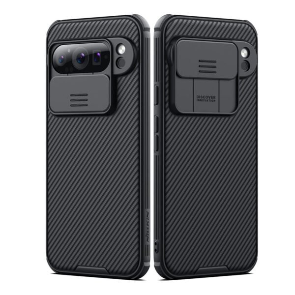 For Google Pixel 9 Pro Nillkin Case Shockproof Heavy Duty Rugged Anti Knock TPU Camera Slide Protector Cover (Black)