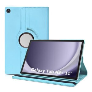For Samsung Galaxy Tab A9+ Plus 360 Degree Rotating Flip Stand Case Cover (Sky Blue)