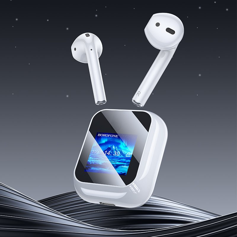 Borofone BW86 Brocade True Wireless BT 5.4 Earphones with Touch Screen (White)