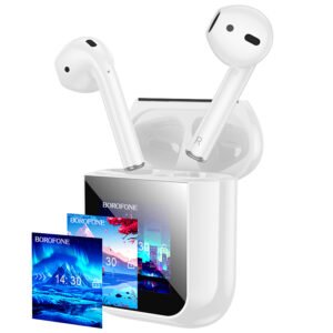 Borofone BW86 Brocade True Wireless BT 5.4 Earphones with Touch Screen (White)
