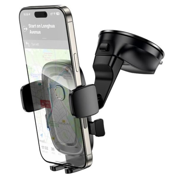 For Borofone BH132 Follower Center Console One button Car Holder -Black (6)