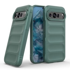 For Google Pixel 9 Pro Shockproof Rubber Silicone Protective Bumper Case Cover - Green