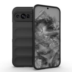 For Google Pixel 9 Pro XL 5G Shockproof Rubber Silicone Protective Bumper Case Cover - Black