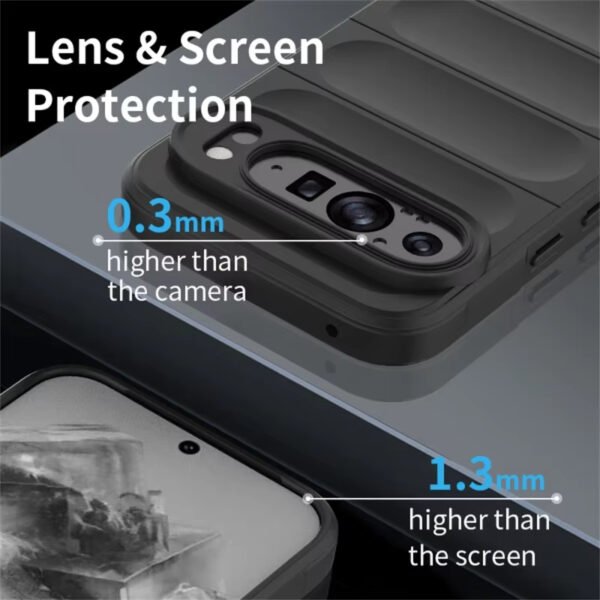 For Google Pixel 9 Shockproof Rubber Silicone Protective Bumper Case Cover - Black