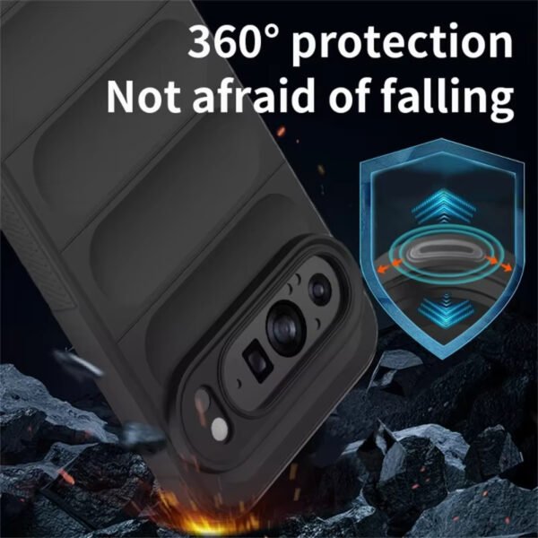 For Google Pixel 9 Shockproof Rubber Silicone Protective Bumper Case Cover - Black