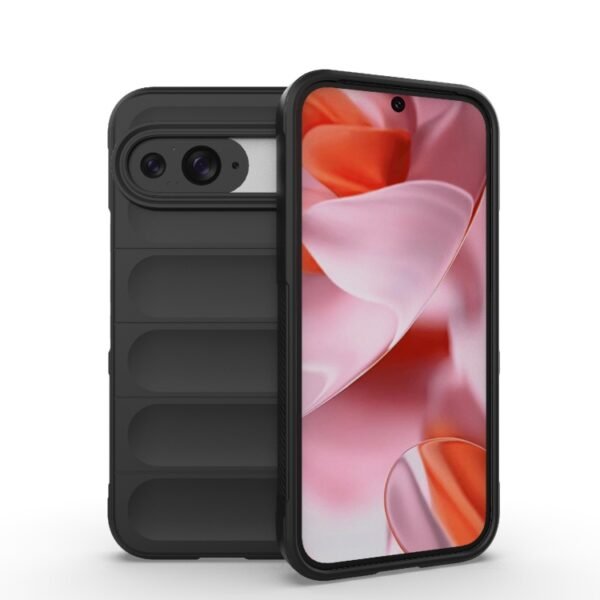 For Google Pixel 9 Shockproof Rubber Silicone Protective Bumper Case Cover - Black