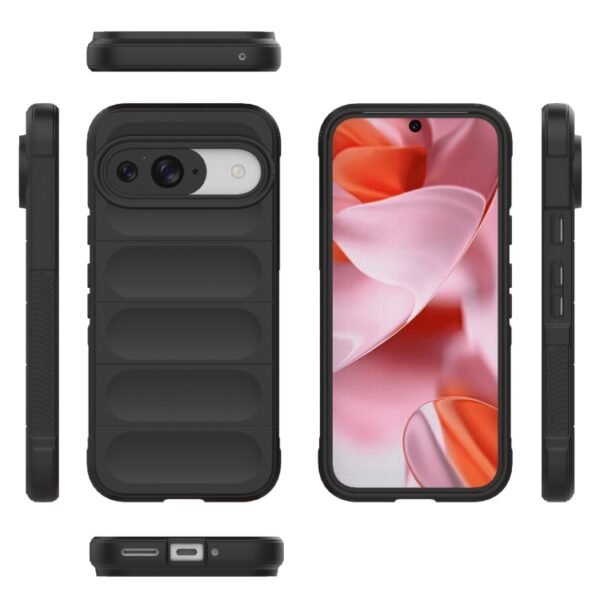 For Google Pixel 9 Shockproof Rubber Silicone Protective Bumper Case Cover - Black